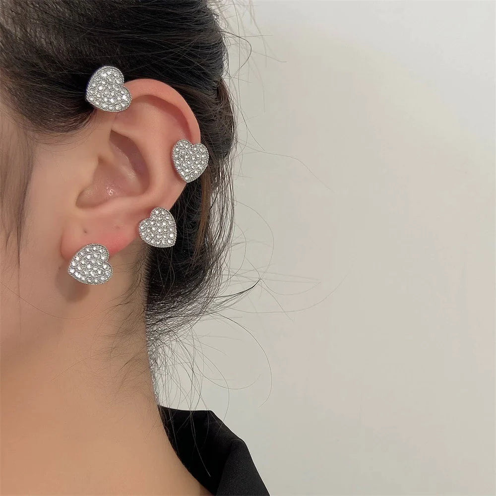 Gold Silver Color Metal Butterfly Ear Clips without Piercing for Women Sparkling Zircon Ear Cuff Clip Earrings Wedding Jewelry